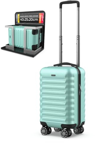NUMADA- Maleta de Viaje Cabina 40x25x20cm (20L) Upfly Underseat 16 XXS con Ruedas Desmontables. Maleta Cabina ABS Ideal como Equipaje de Mano para Ryanair, Vueling o Easyjet | Verde