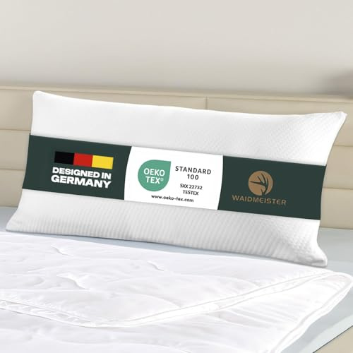 Waidmeister Orthopädisches Kopfkissen 40x80 cm - Viskoelastisches Schlafkissen - Bezug mit Reißverschluss abnehmbar & waschbar - Nackenstützkissen Visco - Oeko-TEX - Seitenschläfer Rückenschläfer