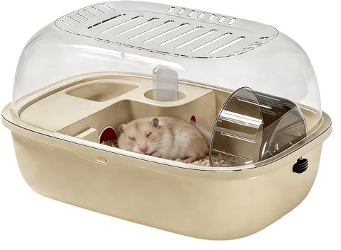Cage pour Hamster Nain - Enclos Portable et Pratique avec Un Dessus Ventilé et Ouvrable,Maison-Cage pour Petits Animaux | pour Maison Chambre Balcon Appartement Salle De Séjour