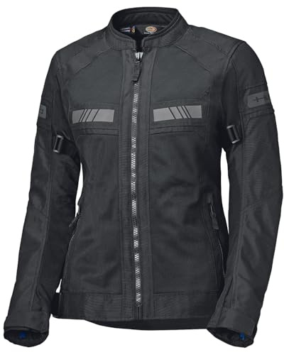 Held Tropic 4 - Chaqueta de verano para moto para mujer, deportiva y ventilada, chaqueta de verano para moto, ligera con protectores D3o Ghost Level 1, clase de protección CE, color negro, talla XL