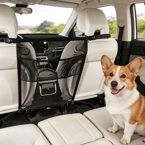 Universal Hundegitter Auto Mit Aufbewahrungstaschen, elastisch dehnbar