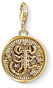 Thomas Sabo Damen Herren-Charm-Anhänger Sternzeichen Skorpion Charm Club 925 Sterling Silber vergoldet 1659-414-39