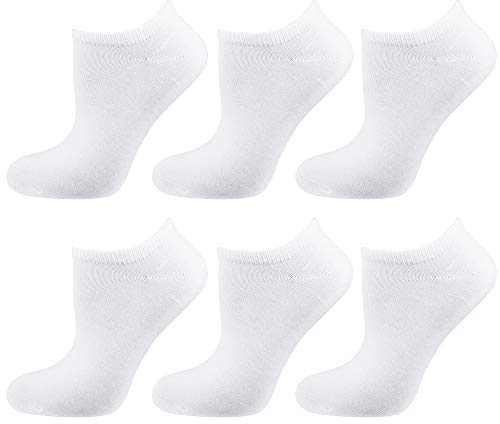 Nur Die 6er Pack Sneaker Socken aus weicher & atmungsaktiver Baumwolle Kurzzsocken Damen, weiss, 39-42