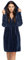DOROTA kuscheliger und moderner Damen Bademantel, mit Reißverschluss, Kapuze & Taschen, Made in EU (XXL, Indigo)