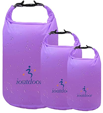 ioutdoor Dry Bag 2L + 5L + 10L Set, wasserdichte Tasche Ultra-Light, Abriebfest, Reißfest, Wasserdichter Beutel, Wasserdichter Packsack für Kajakfahren Schwimmen Fishing Camping, Wandern