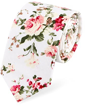 HOULIFE Herren Blumen Krawatten - Dünne Herrenkrawatte, Skinny Herren Krawatte Schmale Krawatte 6cm, Baumwoll Krawatten für den Täglichen Gebrauch In der Hochzeit, Party, 1/2 Stücke