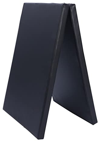 Turnmatte Weichbodenmatte 200x100x5cm Zweifach Faltbare Gymnastikmatte, Indoor-/Outdoor-Übungsmatte, Yogamatte Für Das Fitnessstudio Zu Hause Mit Griff (Color : Black, Size : 200x100x5cm)
