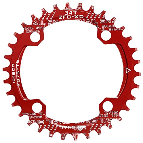 Jane Eyre Couronnes 32/34/36/38T Plateau BCD 104mm de Large Plateau de Chaîne Étroit Pédalier pour Vélo de Route, VTT, BMX VTT Pièces de Service de Vélo (Rouge 32T)
