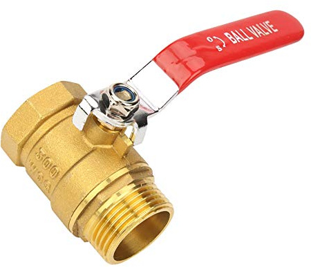 Vanne en laiton Heavy Duty Male, vanne d'arrêt filetage en laiton et filetage intérieur 1 DN25 Valve de remplacement avec poignée rouge