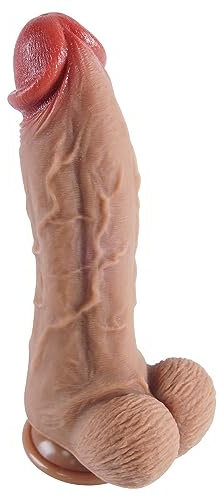 24 cm extra großer realistischer Silikondildo, großer Analdildo mit Super-Saugnapf, Hände frei, spielsicher, Silikonmaterial, dicker Bandball, Sexspielzeug für Erwachsene für Frauen