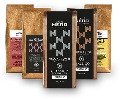 Caffè Nero Discovery Gift Box Selection Pack Ground Coffee 1KG (5 x 200g)