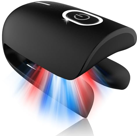 Nagelpilz Laser Behandlungsgerät,Nagellaser Reinigung für Zehennagel-Fingernägel&Onychomykose,Nagelpilzentferner für den Heimgebrauch mit 470nm Blau Licht+660nm Rotlicht+905nm Infrarotlicht (Schwarz)