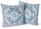 Snylcce 2er Set Kissenbezüge Boho Design Blau Monaco & Persien 45x45 cm Kissenbezüge aus weichem Material für Gartensofa, Sofa, Bett - Zierkissenbezüge 18x18 Zoll