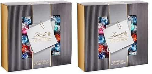 Lindt Schokolade LINDOR Home Office Box | 933 g | Ca. 74 Kugeln mit zartschmelzender Füllung, Sorten: Milch, Dark 45%, Erdbeer-Sahne, Cocos, Stracciatella | Pralinengeschenk | Großpackung