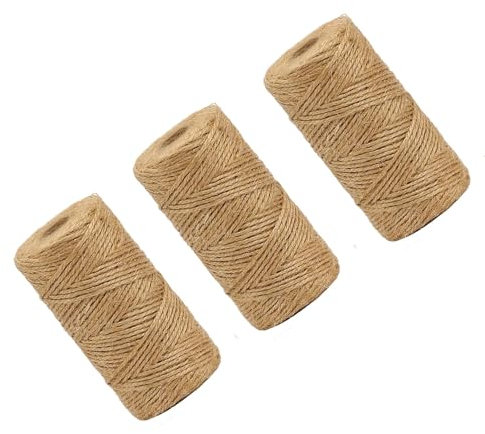 192m Jute Twine string Garden Twine Jute Rope for Decoration, Garden,DIY Crafts, Gift Wrapping, Bundling Packing Floristry (48M x 4) 192M /629 Feet (pack of 4)