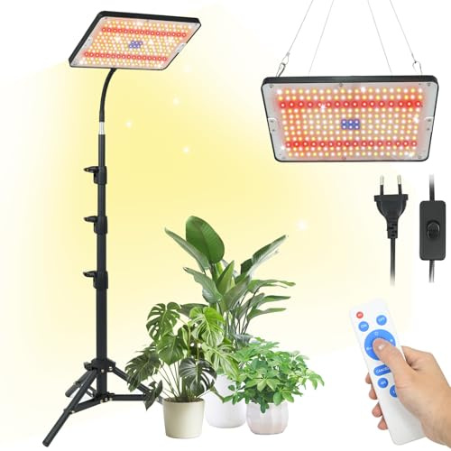PATEMZON Lampe de Plante LED, 286 LEDs Lampe Plante avec Trépied et Télécommande, Lampes de Croissance Spectre Complet avec UV-IR et Minuterie 4/8/12H, Lampes Plante de Culture LED pour Interieur
