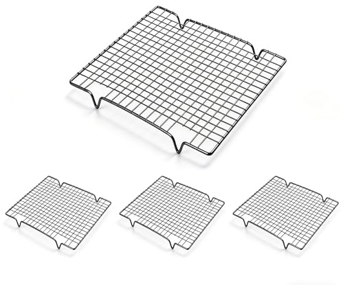 3 Pcs Cooling Rack for Baking, 11 x 10 Stainless Steel Cake Cooling Rack Wire Tray for Cake Cookie Drying Rack for Oven Roasting Cooking Grilling (28×25×2cm)