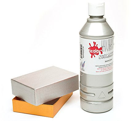 scola Acrilico Scolamelt Silver, bottiglie da 500 ml, materiale scolastico, progetti artistici e artigianali, progetti artigianali per bambini, ideali per bambini