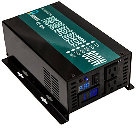 WZRELB Full Power Full Power Endurable Led Display 800W Pure Sine Wave Solar Inverter 12Vdc to 120Vac, (RBP80012B1)