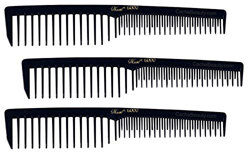 Krest Pro Care: Krest Black Space Tooth Comb #6000 (3 - PACK)