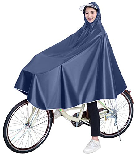 Electric Bicycle Raincoat Poncho with Brim Rain Poncho Bike Rain Coat Jacket Capes Reusable for Student Men Women Adults