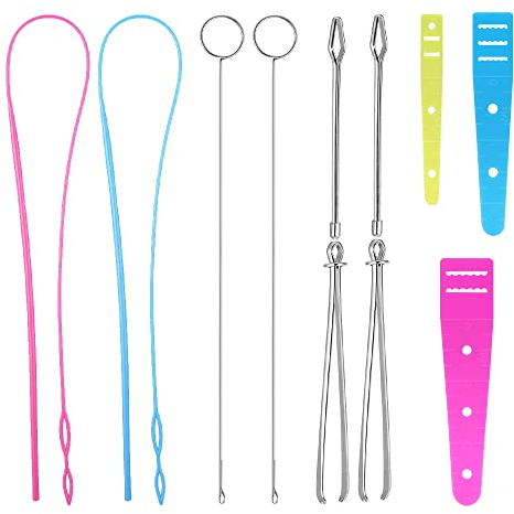 Neikafan 11 Stk Nähschlaufen Set Kordel Einfädelhilfe Durchziehnadel Metalleinfädler Flexibles Kordelzug Einziehen für Stickerei, Nähen, Sicken, DIY Handwerk, Stricken