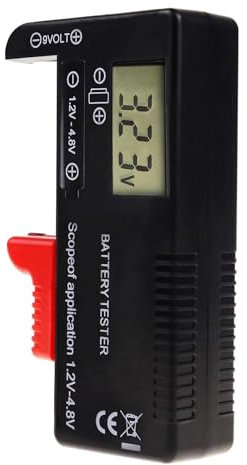 Comprobador de batería digital para pilas AAA AA C D 9 V 1,5 V pila de botón universal para baterías domésticas, comprobador de voltaje pequeño para todo tipo de baterías