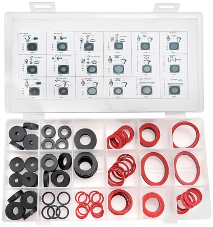 YIXISI 141 Stücke Dichtungsringe Set, Fiberringe Dichtringe, O-Ringe Unterlegscheiben, für Schläuche, Sanitär, Wasserhähne