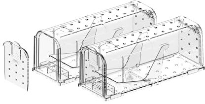 ELUXO - 2 Pack Humane Mouse Traps for Indoors, Rat Safer Outdoor, Reuseable and Rewash able Rodent Catcher, Live Catch and Release Human Rat Traps, Pet and children friendly Mice Catcher