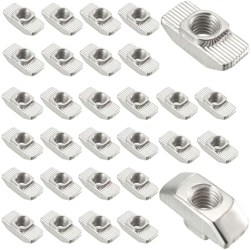 laeeyin 60 pezzi per scanalature M8, in acciaio al carbonio, dadi a T, dadi a martello, per profilo in alluminio, scanalatura di estrusione (EU40-M8-19,5X10)