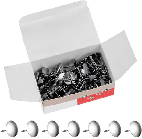 500 Stück Reißnägel Silber Edelstahl Rostfrei 3/8 Zoll Rund Metall für Poster, Büro, Pinnwand, Korktafeln und Wand