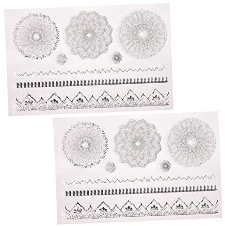 TEHAUX 2 Stück Silikonstempel Mit Mandala-motiven Zum Basteln Dekorativer Stempel Vintage-blumenelemente Für Handgefertigte Siegel