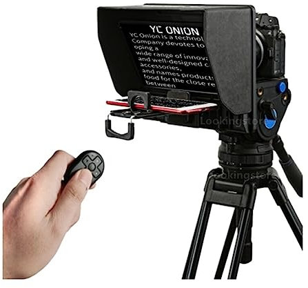Teleprompter, Kit teleprompter portatile for smartphone/tablet/fotocamera DSLR registrazione video streaming live con anello adattatore for obiettivo,per lo streaming live online