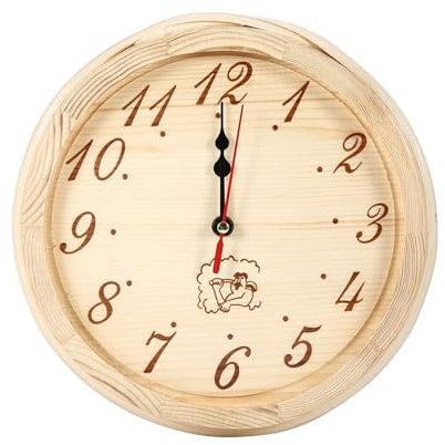 ZIDDAR Easy Installion Designs Sauna Accessory Wood Wall Clock Without Ticking Silents Operations High Temperatures Resistant