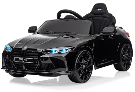 Voiture électrique Enfant 2 Places 12V-BMW Licensed,4x4 électrique Enfant avec Télécommande Parentale,Phares LED,Bluetooth,Musique,Klaxon,Voiture Sport électrique Enfant pour Enfants 3-8 Ans(Noir)