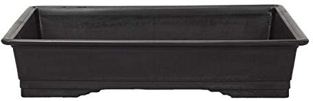 Vaso Giapponese rettangolare in plastica marrone per bonsai 31x21,5x5,5 cm - PG7