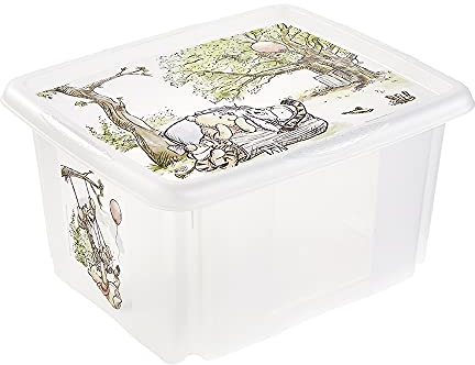 keeeper Winnie Aufbewahrungsbox mit Deckel, Dreh- und stapelbar, Für Kinder, 24 l, Paulina, Transparent Natur