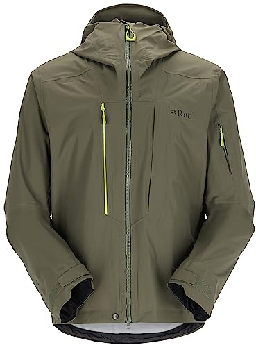 Rab Men's Khroma Kinetic Waterproof Breathable Jacket for Skiing and Mountaineering - Army - Small