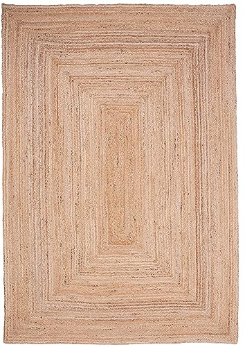 Consilio Concept 80 x 150 Teppich Wohnzimmer Natur Beige Jute Flachgewebe Boho Landhausstil vegan Uni geflochten Trend Zertifiziert Made in Germany Design Manufaktur Markenteppich Oeko TEX
