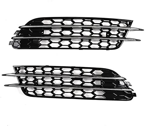Parrilla Frontal Marco Luz Antiniebla para Coche Parachoques Delantero Parrilla Inferior Rejillas Cubierta Bisel 4G0807681 para Audi A6 C7 Sedan 2012-2015 Radiador Parrilla (Color : Cromo)