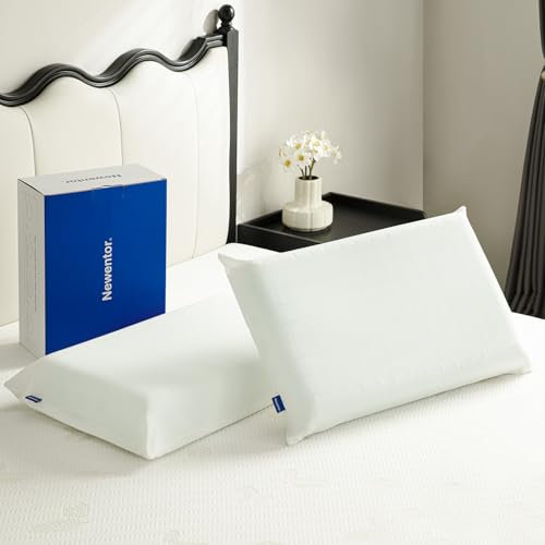 Newentor® Ergonomisches Nackenstützkissen, Höhenverstellbares Memory Foam Kissen, Orthopädisches Kissen mit Waschbarem Bezug, 2 Stück Weiß