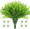 SuQurtom Artificial Fern Plants 8pcs - UV Resistant Plastic Fake Fern Bushes for Indoor Outdoor Decoration Realistic Faux Greenery for Garden, Patio, Balcony & Home Décor