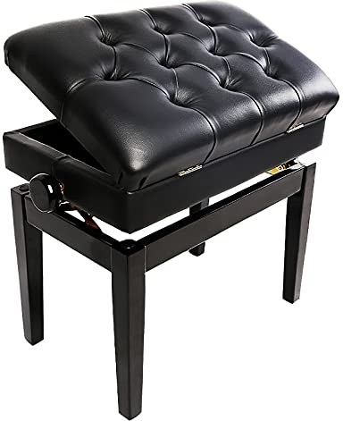 XAoSCd Tabouret De Piano en Bois avec Hauteur Réglable De 10 Cm, Tabouret De Clavier Moderne avec Compartiment De Rangement pour La Musique, Pied Droit, Beau Paysage,