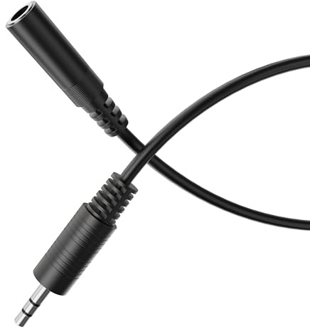 HDSupply Cavo di prolunga Aux, prolunga cavo jack da 2,00 m, jack stereo da 3,5 mm audio, cavo audio per cuffie, soundbar, TV, auto, radio, nero