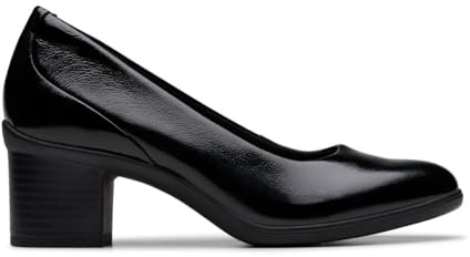 Clarks Shaya Poppy Womens Black Pat, 4.5