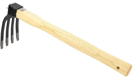Garosa Digger a Mano Giardino, Combinazione di Forcella di Zappa a 4 Forcella Scavatore a Mano Scavatore Utensile Giardino per la Schiacciamento e Il Terreno Aerante, Zappe