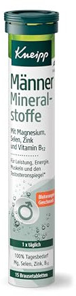 Kneipp Brausetabletten Männer Mineralstoffe - Nahrungsergänzungsmittel mit Magnesium, Selen, Zink und Vitamin B12-15 Stück