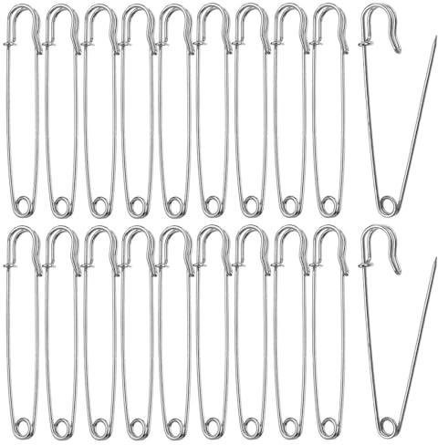 HABNI 20 Pezzi Spilla Da Balia Extra Large, 9 Cm – Per Vestiti, Coperte, Kilts, Coperte, Maglieria, Gioielli(Argento)