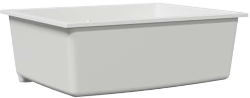 vidaXL Évier de cuisine Blanc 54 x 44 x 20 cm Granite | Fait en granit super résistant, Parfait pour tes préparations culinaires, Fini mat blanc qui claque