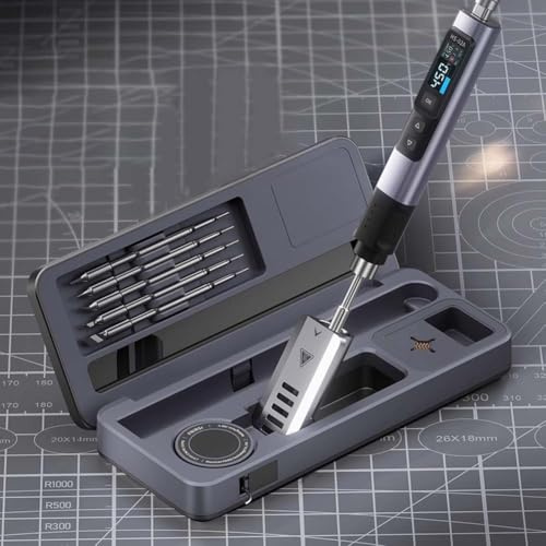 Soldador inteligente HS02 con potencia de 100 W y caja de almacenamiento de banco de trabajo móvil, para uso profesional y bricolaje (HS-02A alto)